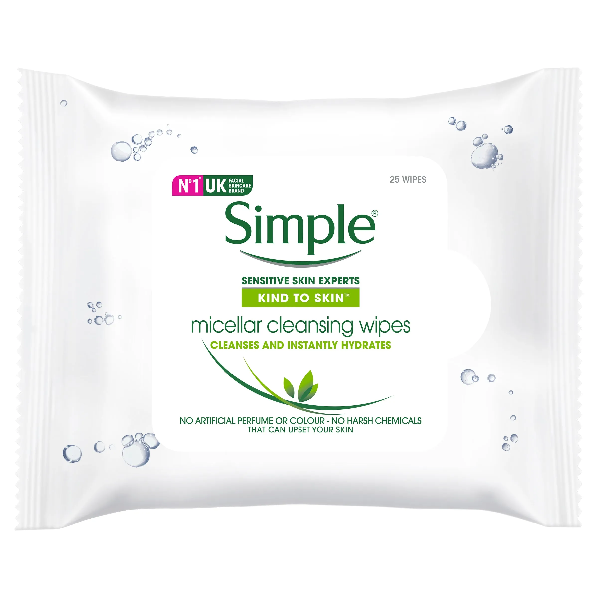 Simple Kind to Skin Facial Wipes Micellar 25 Pack