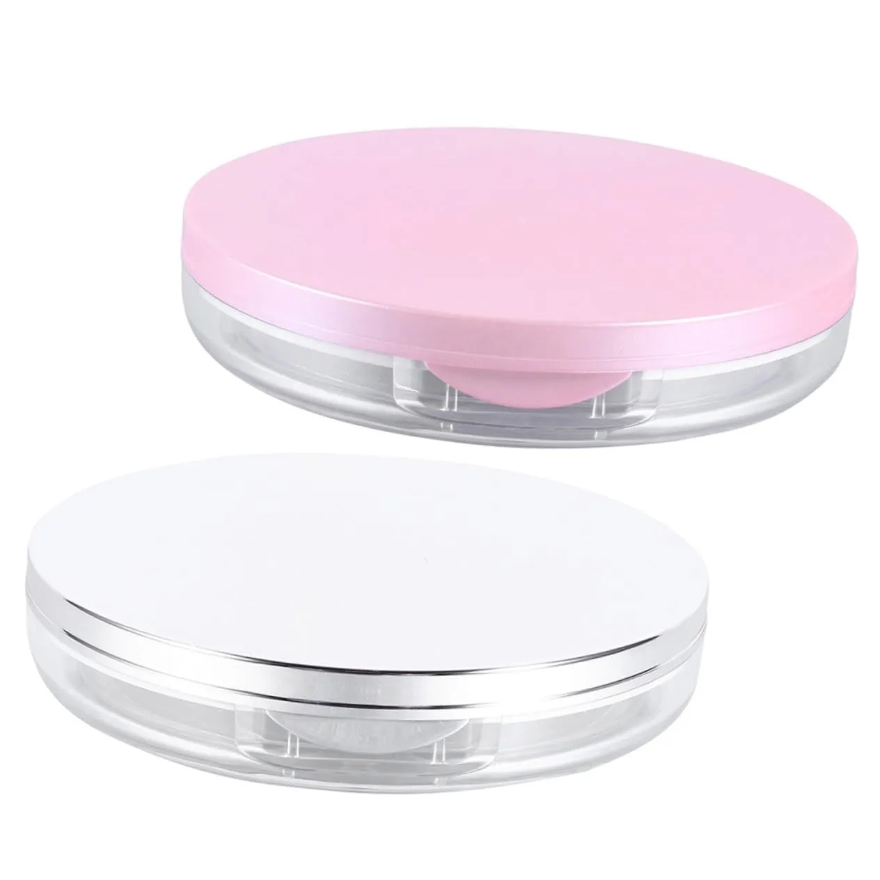 SOIMISS 2 Sets of Powder Puff Storage Boxes Portable Elastic Net Powder Puff Case Empty Makeup Tool Holder