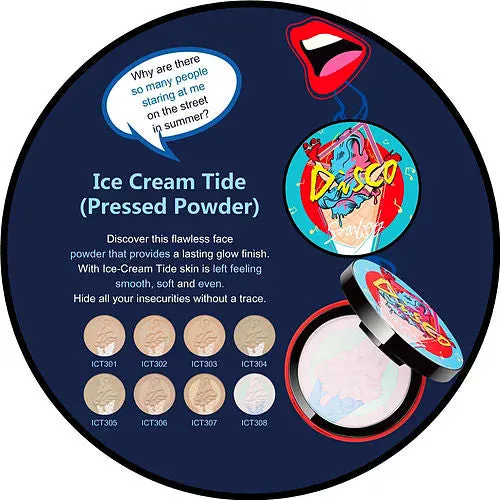 Starway Disco Ice Cream Pressed Powder - Pale Natural Face Makeup Cosmetics Beauty