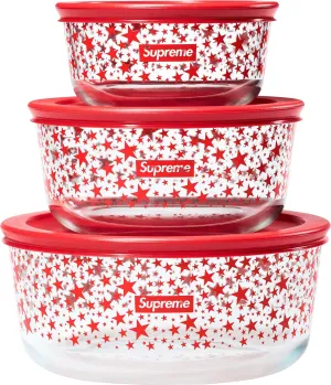 Supreme Pyrex Bowls (Set of 3) Red