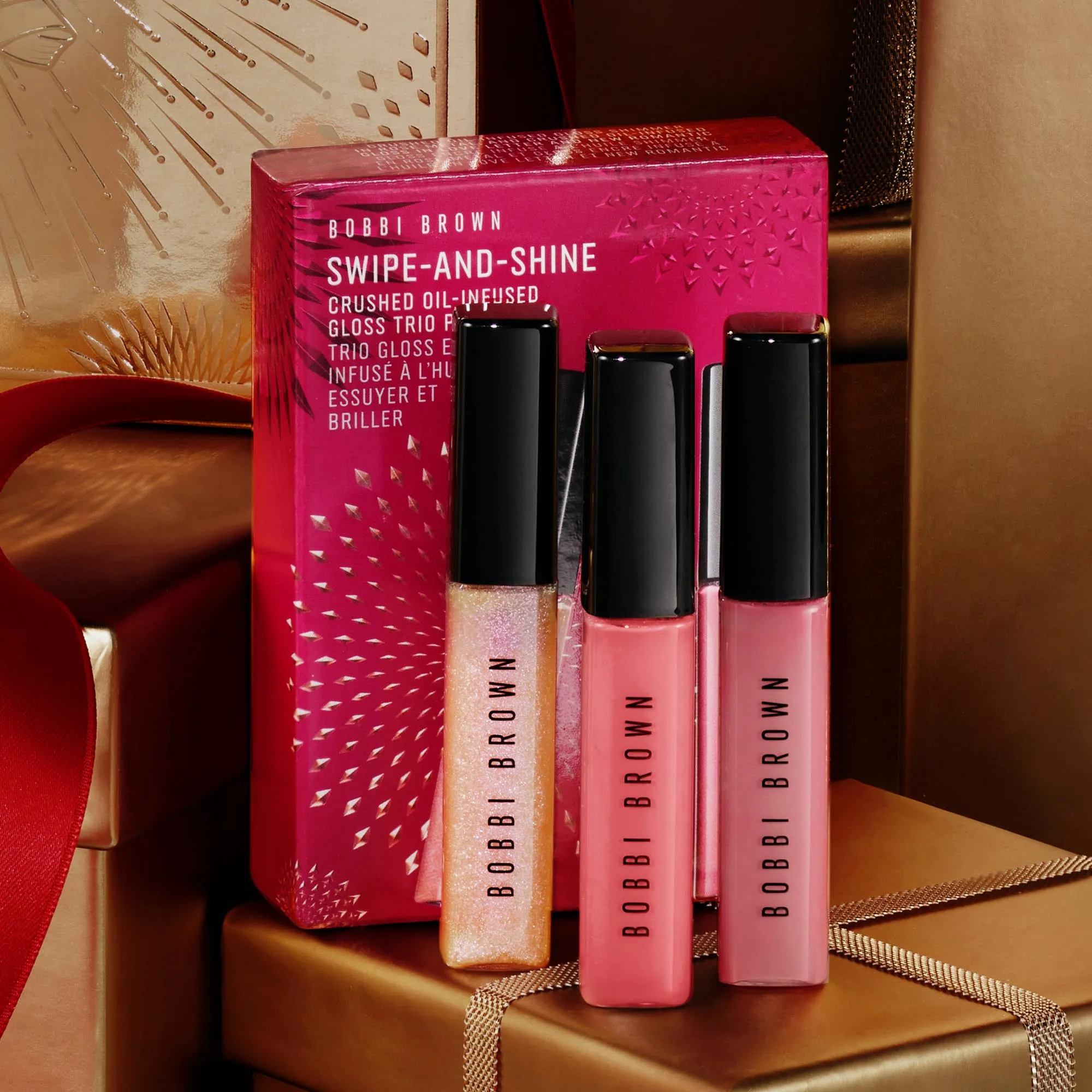 Swipe-and-shine Coil Gloss Trio-pink