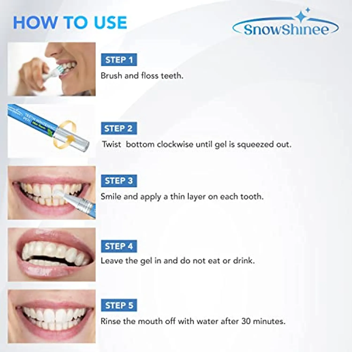 Teeth Whitening Pen - Teeth Stain Remover to Whiten Teeth - Effective & Painless Whitening, No Sensitivity, Easy to Use, Natural Mint Flavor, 2Pcs