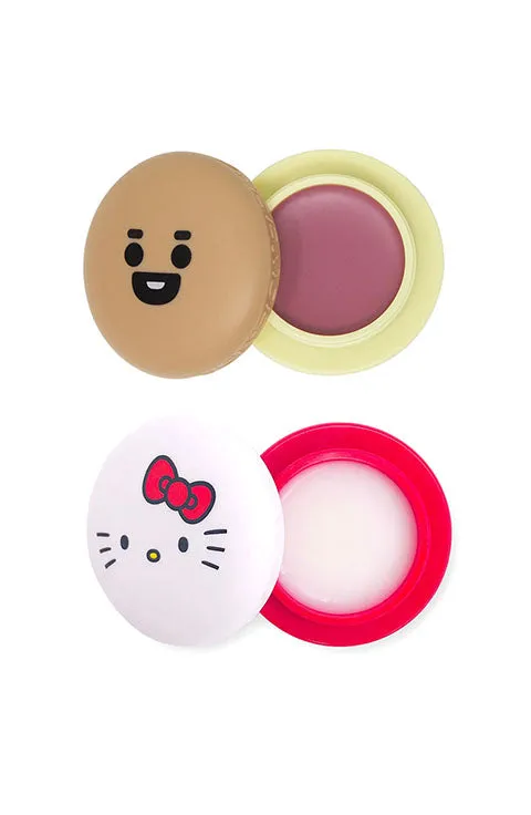 THE CREME SHOP XHELLO KITTY & BT21 MACARON LIP BALM COMPLETE COLLECTION-7Style