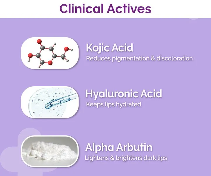 The Derma co 1% Kojic Acid Lip Balm With Alpha Arbutin & Hyaluronic Acid - 4g