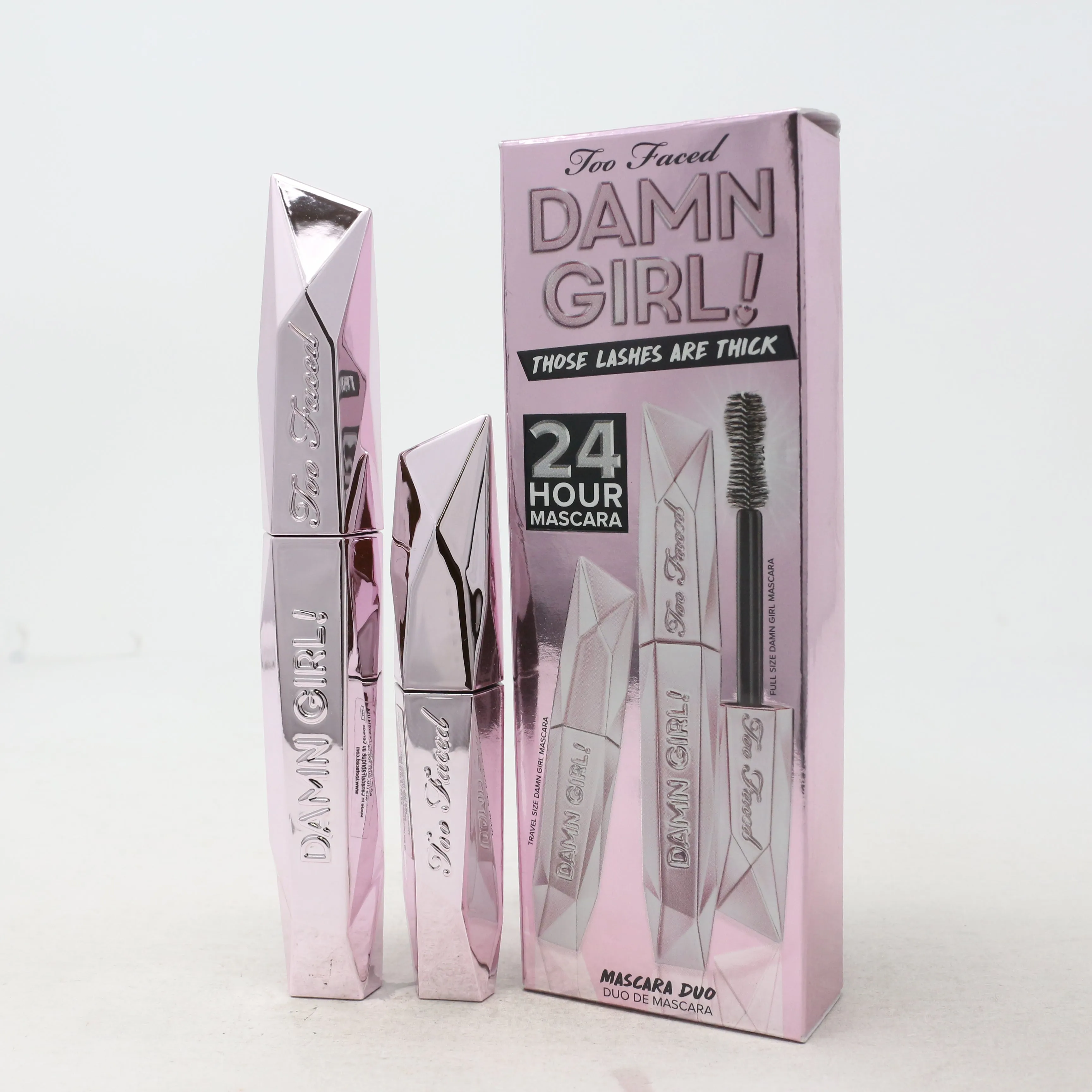 Too Faced Damn Girl! 24 Hour Mascara Duo Set  / New With Box