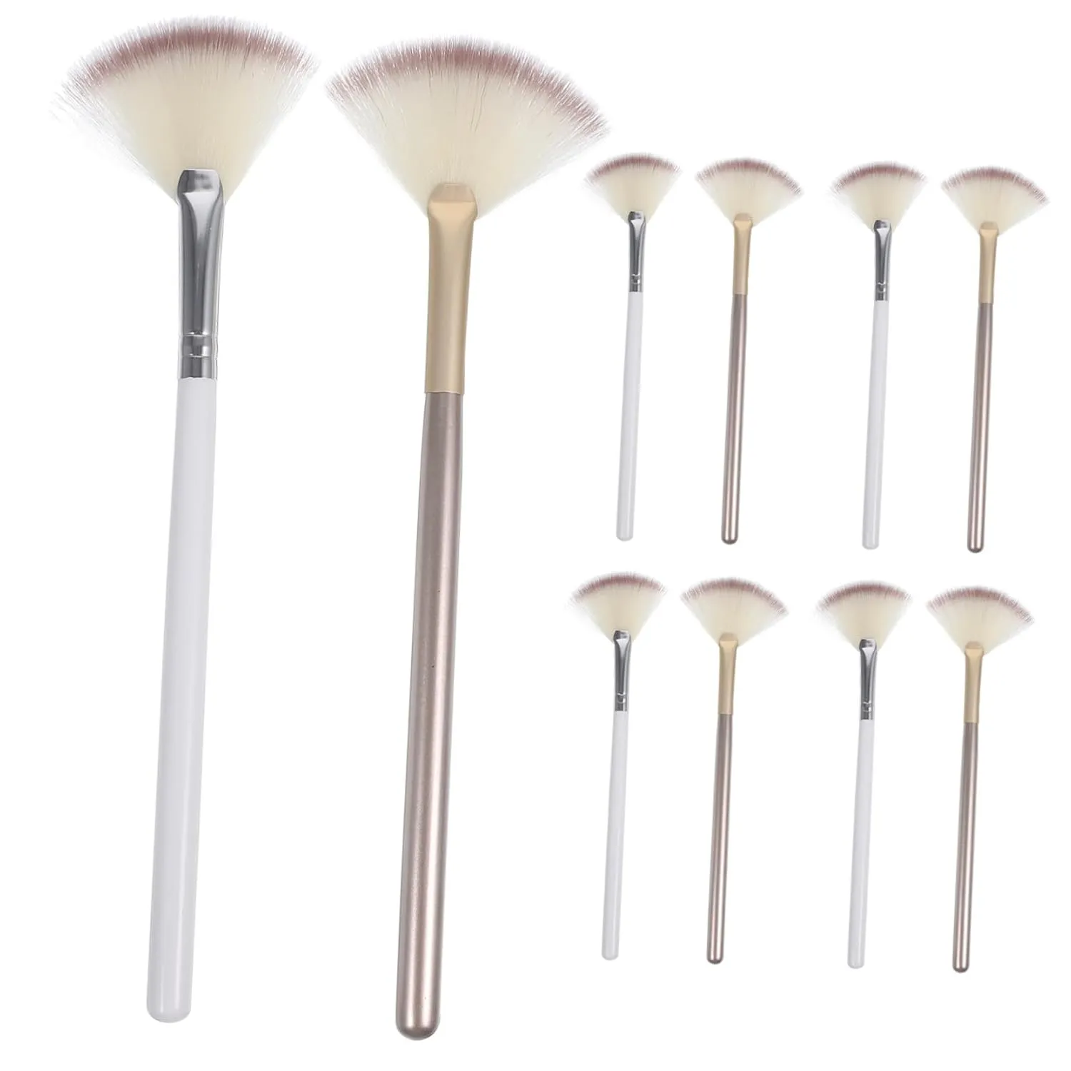 Travel Size 10pcs Makeup Brushes for Eyeshadow Highlighter and Loose Powder