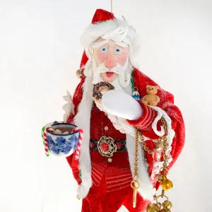 Treats left for Santa - Enjoying a doughnut and hot coco - Hanging Ornament - Christmas Collectable