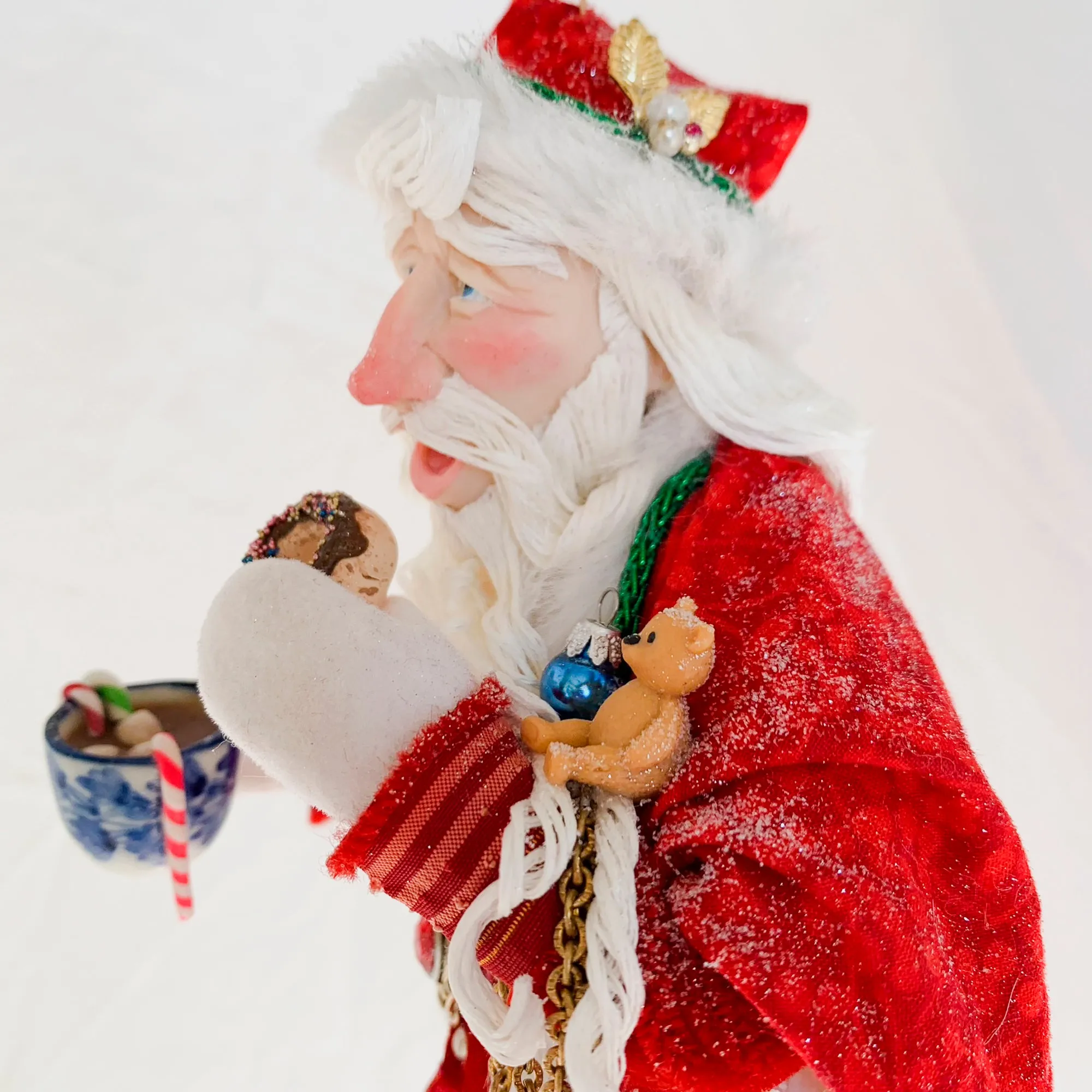 Treats left for Santa - Enjoying a doughnut and hot coco - Hanging Ornament - Christmas Collectable