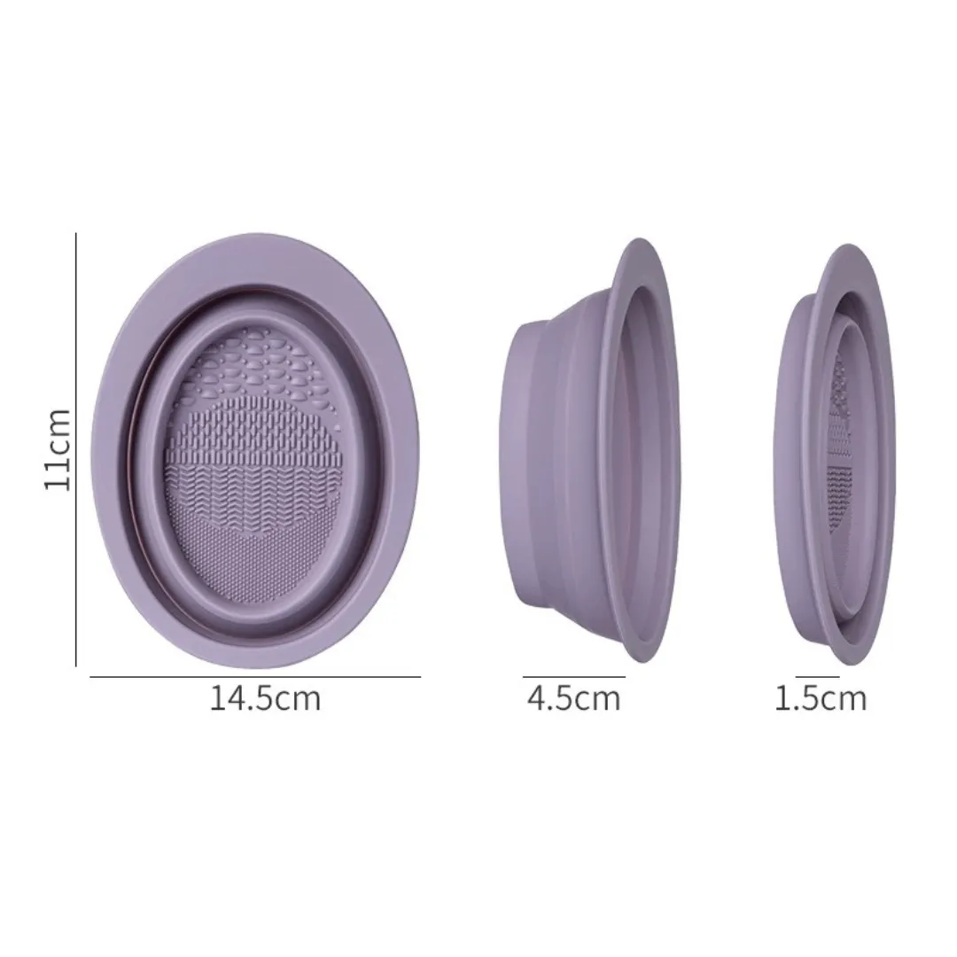 UShops Foldable Silicone Makeup Brush Cleaning Bowl (2 Colors)