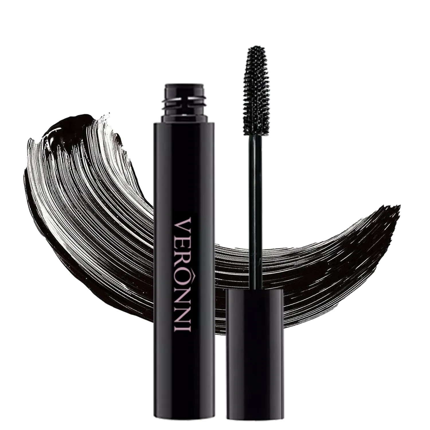VERONNI Black Waterproof Mascara,CurlingThick Lengthening Eyelash Mascara,Lifts and Extends Lash Length,Clump Resistant,Non-Smudge Eyelash Colorful Extension Curl Mascara Makeup (01-Black)