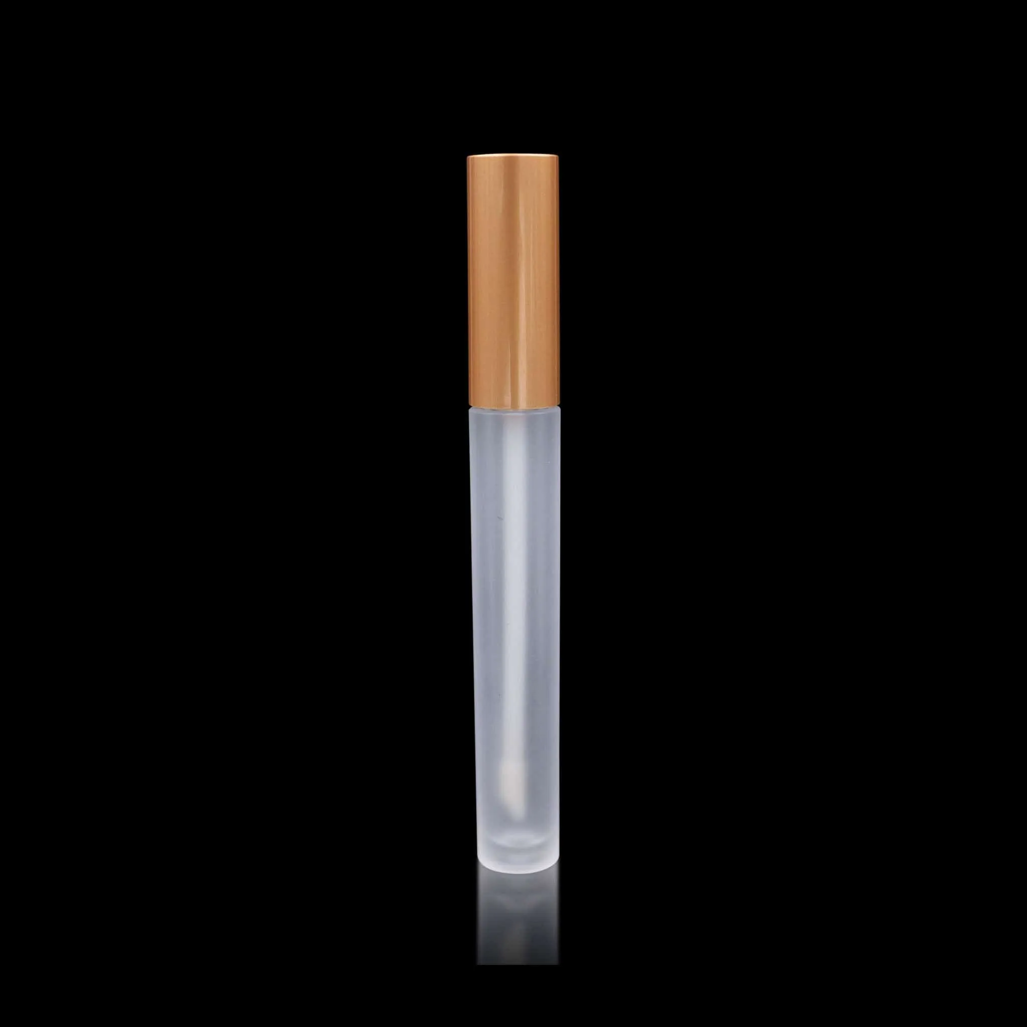 Vibe Lip Gloss Container Matte Gold Cap with Frosted Bottle