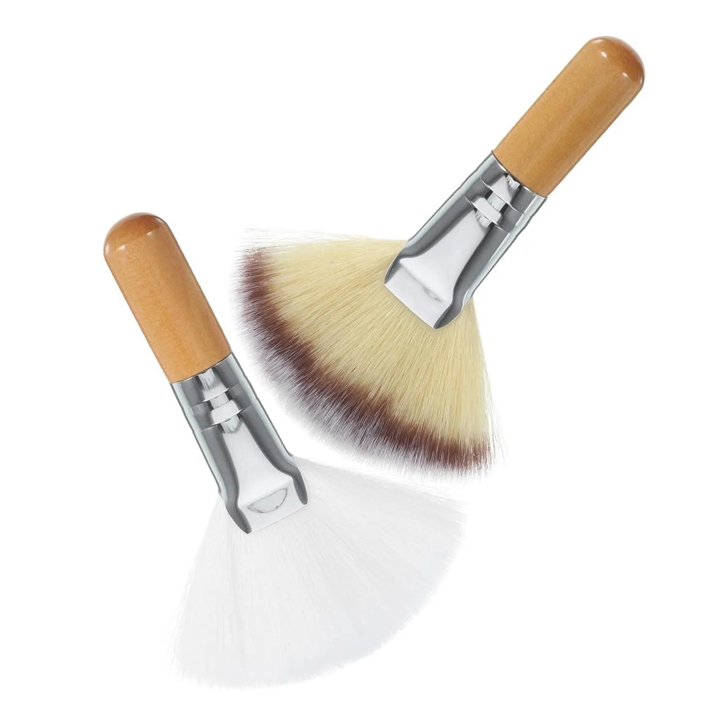 VICASKY 2pcs Face Highlighting Makeup Brush Soft Bristle Facial Applicator for Loose Powder Blush and Setting Powder Handle for and Precise Application