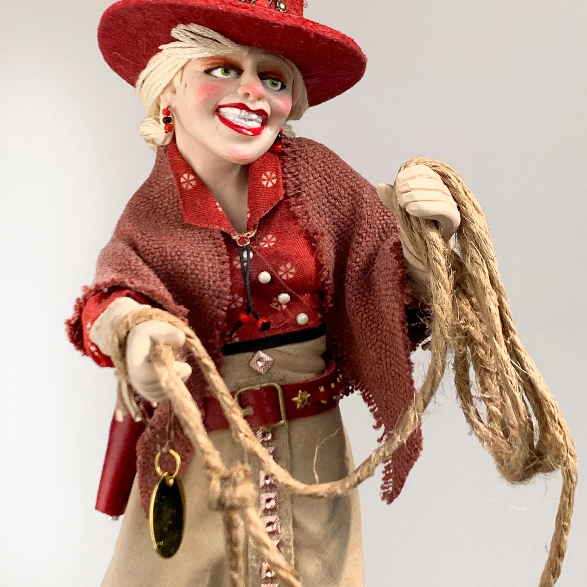 Western Country Christmas Tree Hanging Ornament-Calamity Jane American Notorious Gunslinger - Limited Edition Handmade-Sculptor Ken Fedoruk