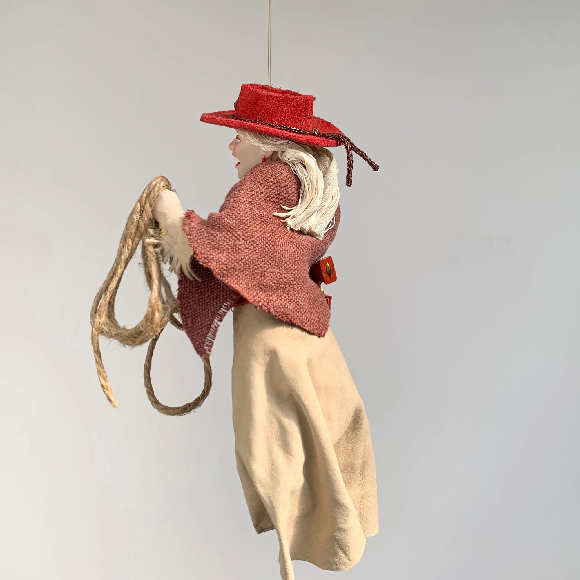 Western Country Christmas Tree Hanging Ornament-Calamity Jane American Notorious Gunslinger - Limited Edition Handmade-Sculptor Ken Fedoruk