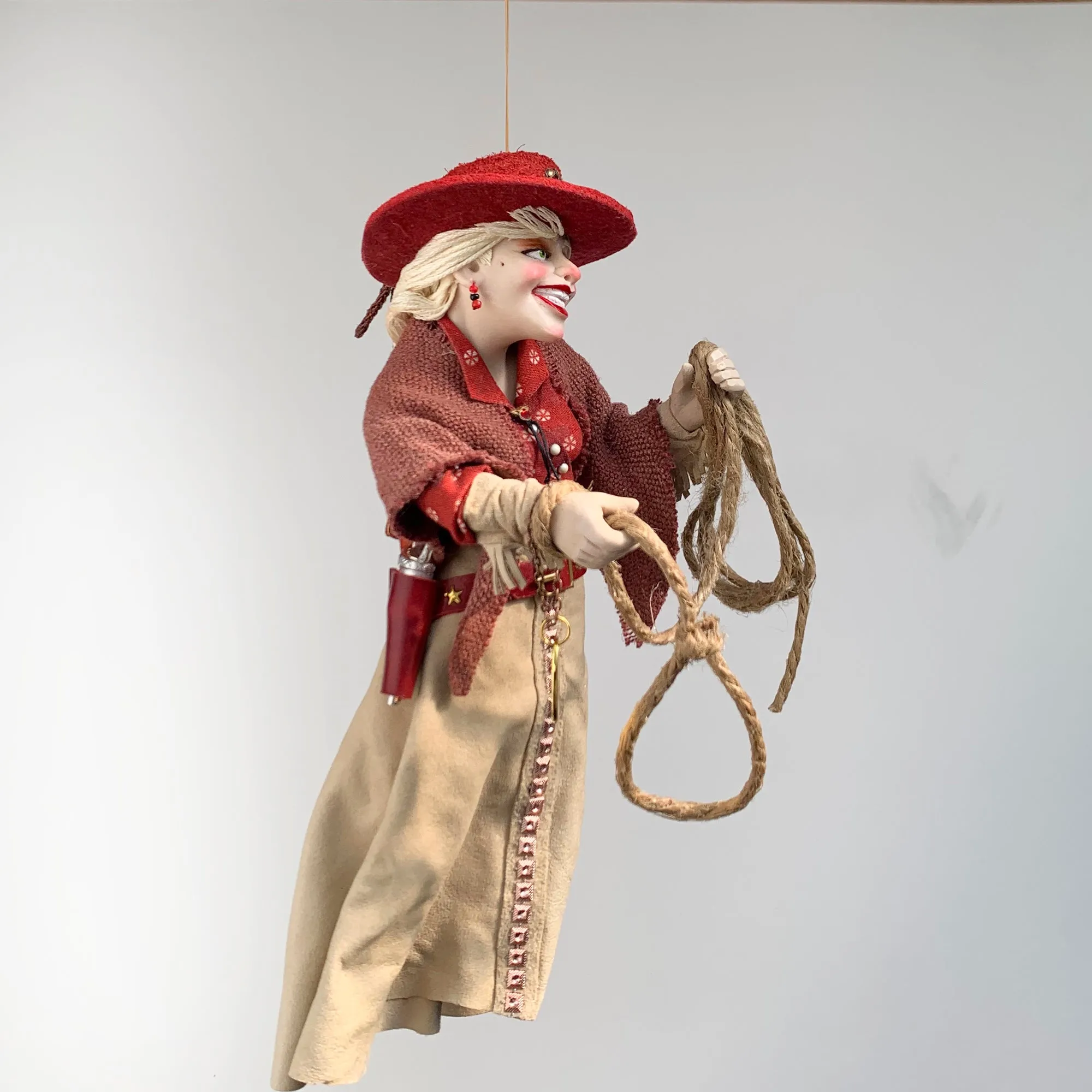 Western Country Christmas Tree Hanging Ornament-Calamity Jane American Notorious Gunslinger - Limited Edition Handmade-Sculptor Ken Fedoruk