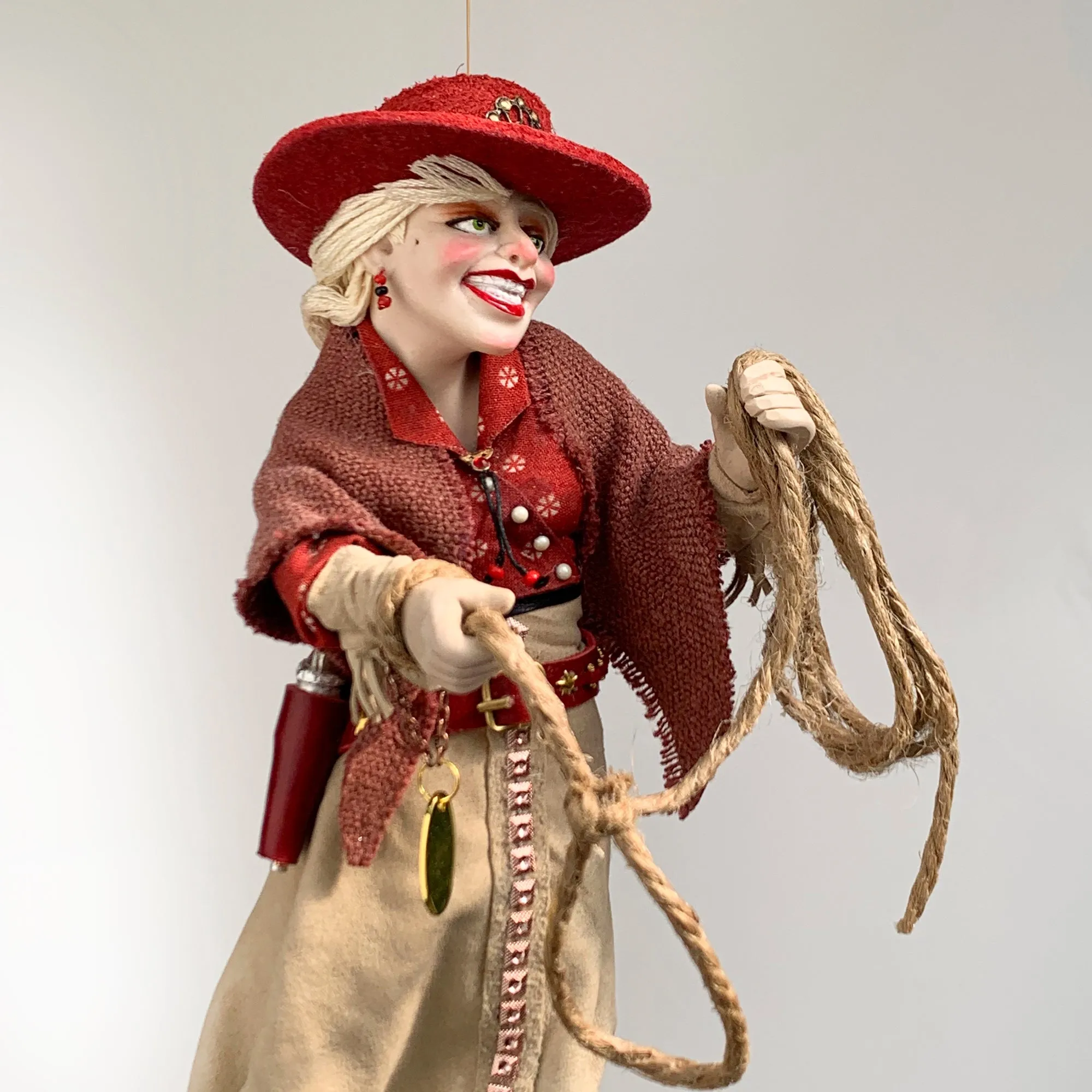 Western Country Christmas Tree Hanging Ornament-Calamity Jane American Notorious Gunslinger - Limited Edition Handmade-Sculptor Ken Fedoruk