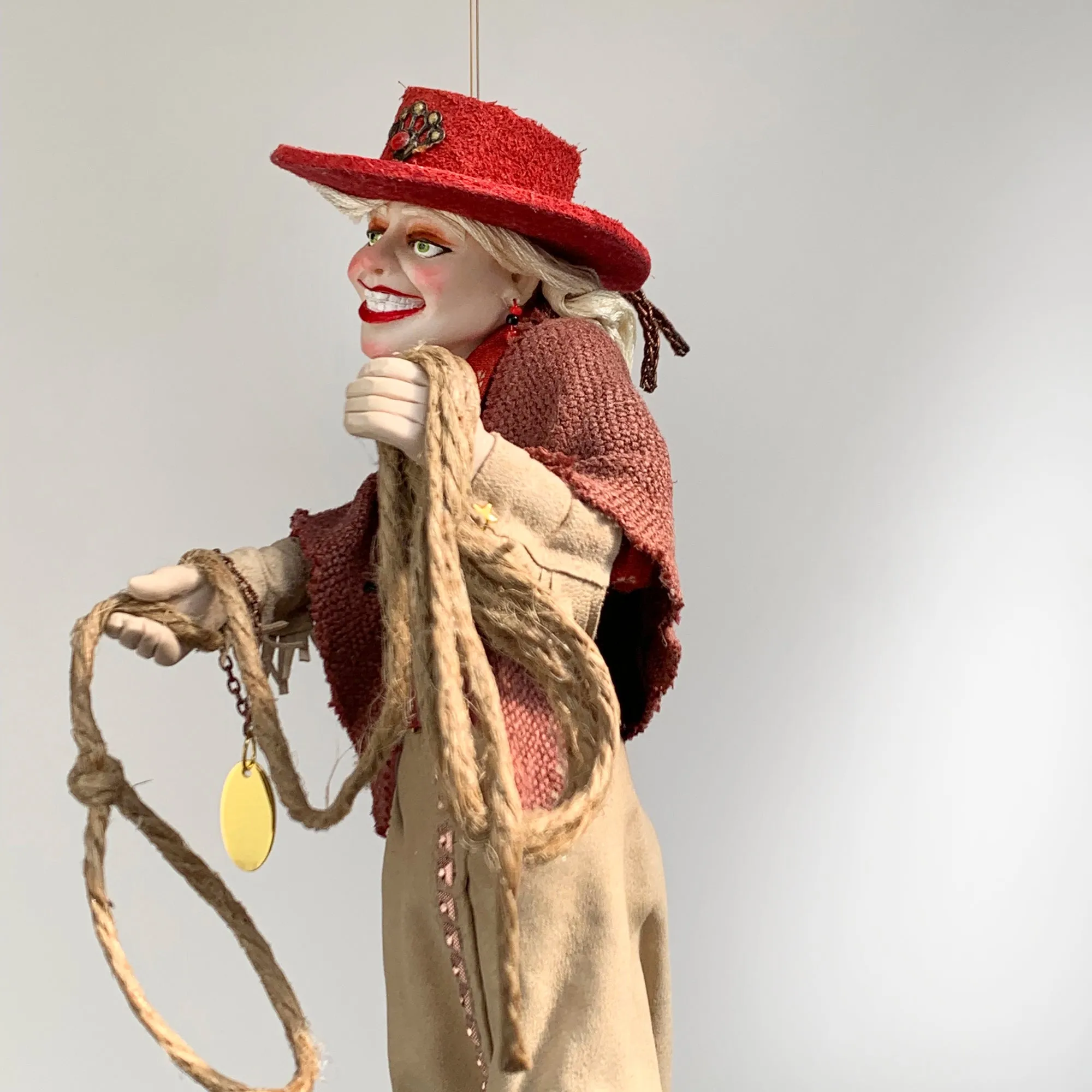 Western Country Christmas Tree Hanging Ornament-Calamity Jane American Notorious Gunslinger - Limited Edition Handmade-Sculptor Ken Fedoruk