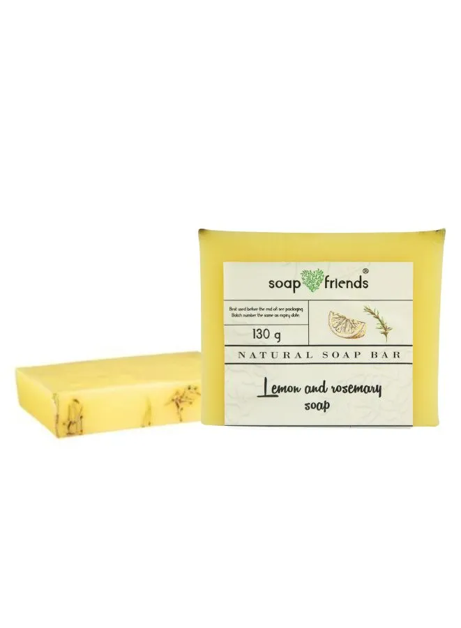 Zesty Lemon & Rosemary Infusion Soap Bar | 130g Moisturizing Soap Bar for Daily Delicate Cleansing By Soap&Friends