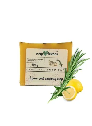Zesty Lemon & Rosemary Infusion Soap Bar | 130g Moisturizing Soap Bar for Daily Delicate Cleansing By Soap&Friends