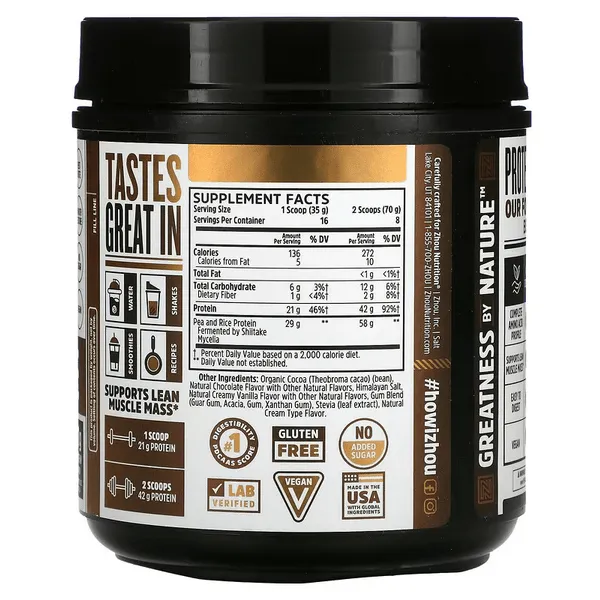Zhou Plant Complete Vegan Protein 16 Serving